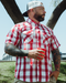GINGHAM BAMBOO SHORT SLEEVE BUTTON UP - MENS